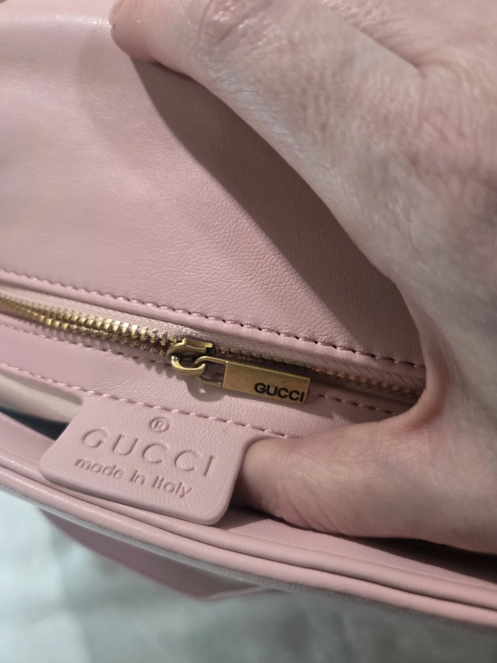 Leather Pink G Matelassé Shoulder Bag )Inspired - Priced To Sell